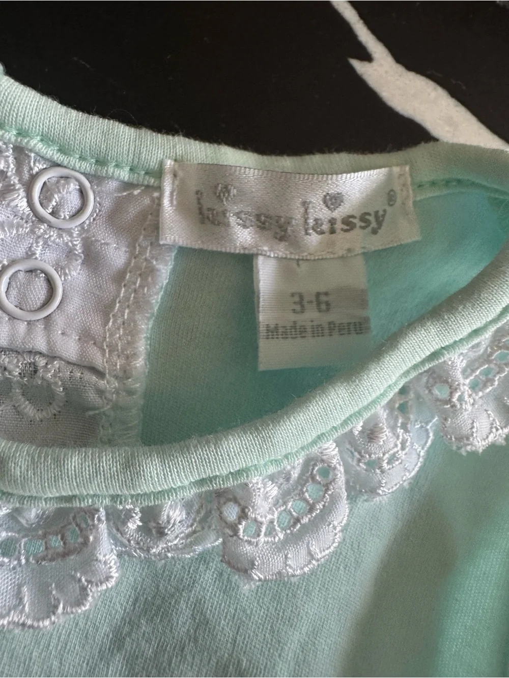 Kissy‎ Kissy Mint Green Tank Top with White Lace